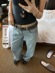 Low Waist Wide Leg Light Denim Jeans Womens Loose Fit Casual Pants Summer 2025 New Style Slimming Effect Comfortable Cotton