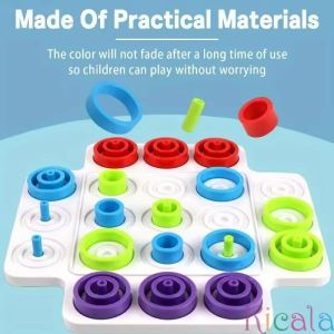 Board Game Early Childhood Teaching Tic-tac-toe Fun Loop Game Color Cognitive Interactive Puzzles Board Game Ferrule Chess Toy
