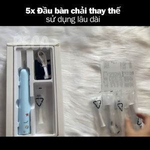 Bàn chải đánh răng điện trẻ em KEMEI KM-YS710 công nghệ rung siêu âm + Tặng 4 đầu bàn chải thay thế - Hãng phân phối chính thức