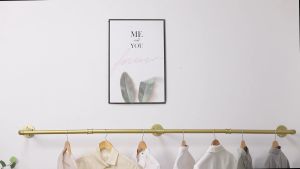 ราวแขวนผ้าติดผนัง ราวแขวนผ้าท่อเหล็ก ราวเหล็กแขวนผ้า 180cm Length Industrial Pipe Clothes Rack Space Saving Wall Mounted Hanging Garment Rack Detachable Clothing Rack ชั้นวางเสื้อผ้าเหล็ก