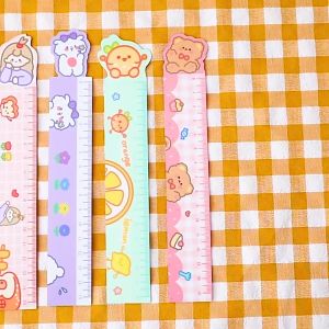 UMI 15cm Cute Cartoon Plastic Magnetic Soft Ruler Stationary Office School Students Drawing Measurement Pembaris Lembut 磁性直尺