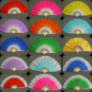 Kids Dance Fan 8-Inch Pretty Orchid Examination Only Practice Fan Elementary School Students Imitation Silk Handkerchief Flower-Drum Lights Fan