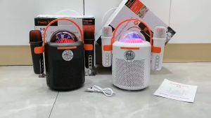 Y-11 Family KTV Karaoke Wireless Shocking Bass Sound with Colorful Lights Speaker Multi Function & 2 Wireless Microphone