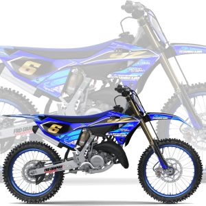 Decal Tebal Yamaha YZ nomor Warna Biru Nomor Gold