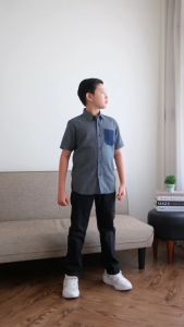 POLICE Kemeja Salur Cotton Anak Laki Laki