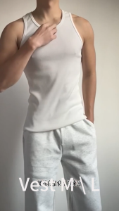 M\L\XL Mens tank top mens seamless sports sweatshirt white interior summer base sweatshirt