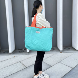 กระเป๋าเดินทางแบบพับได้ขนาดใหญ่ ความจุขนาดใหญ่ กระเป๋าถือสะพายไหล่ข้างเดียว สีสันสดใส กระเป๋าใส่ของแบบพับได้สำหรับใช้ในชีวิตประจำวัน