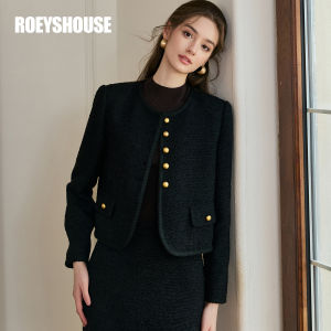 Roey s house | Áo Khoác Ngắn Đen Phong Cách Chanel Tweed Rừng Rạp