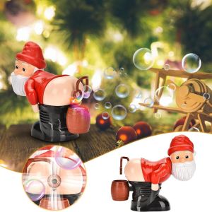 NAMSHEVA Funny Santa Claus Bubble Machine Creative Automatic Fart Prank Toys Twerking with Flashing Lights Music Christmas Decorations Kids Adults Party