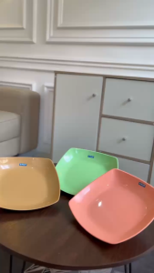 [6-12 PCS] Piring Segi 10 Pastel Series / Piring kue segi / piring lauk pauk serba guna Plastik pp 5 Tebal Tahan Panas Kitchenware