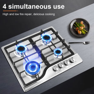 23.03”x19.88” Built-In Gas Stove Gas Cooktop with 4 Burners Anti-Melt Metal Knob Built-In Gas Stove Easy To Clean