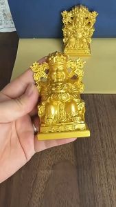 Pajangan Dewa Rezeki Bahan Logam Patung Chai Sen Ye Caisen Dekorasi Rumah Kantor