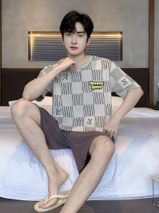 ชุดนอนผู้ชาย FENTENG CARE Pure Cotton Summer 2025 ทรงหลวม สไตล์ลำลอง แขนสั้น น้ำหนักเบา เหมาะกับการอยู่บ้าน ใส่ไปข้างนอกได้