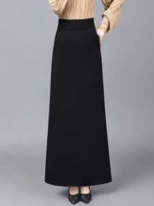 Váy Midi Chữ a Màu Đen Dài Đến Đầu Gối Cho Nữ Mùa Thu Đông 2025 Váy Midi Dài Đến Đầu Gối Cạp Cao Ôm Sát Cơ Thể