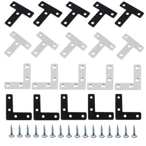 Black and silver T/L 1.96in stainless steel corner codes shape corner brackets brackets wardrobe fixing connectors for shelve