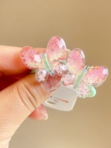 Princess Style Gradient Color Shiny Flower Butterfly Hair Accessories for Girls Baby Head Ropes Hair Bands Hair Circles