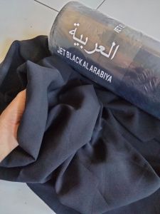 Kain Jet Black Al Arabiya Super premium Hitam pekat lebar 1.50 Cm