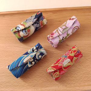 Handmade Retro Mini Lipstick Box Portable Small Size Single Lip Gloss Storage Box with Mirror Japanese Style Cosmetic Organizer