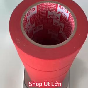 Băng keo giấy màu đỏ rộng 2cm dài 50 mét lõi giấy 3mm 1 cây 14 cuộn giá tại xưởng