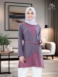 Baju Atasan Blus Wanita Rahnem Ungu Promo Big Sale Akhir Tahun Disc 45%