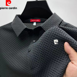 Áo Thun Polo Pierre Cardin Nam Tay Ngắn Mùa Hè 2023 Chất Liệu Lụa Băng Cao Cấp Cổ Polo Dệt Kim Thời Trang Công Sở Thường Ngày