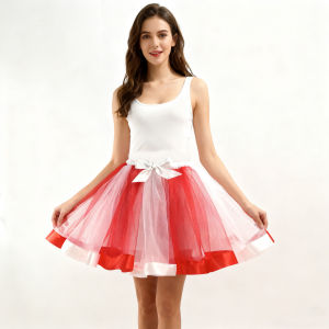Christmas Tulle Skirt Classic color contrast creates a festive atmosphere with a light and flowing hem showing  romantic