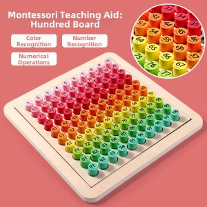 Montessori Rainbow Wooden Number Board 1-100