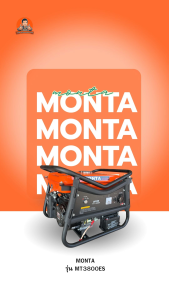 MONTA เครื่องปั่นไฟเบนซิน รุ่น MT3800ES สตาร์ทกุญแจ เครื่องกำเนิดไฟ ปั่นไฟ 4 จังหวะ (กำลังไฟสูงสุด 3.0 KW/220v) ปั่นไฟ เครื่องปั่นไฟ รับประกันคุณภาพ สินค้าพร้อมส่ง