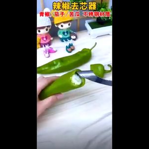 BOSSLU Alat Penghilang Biji Cabai Bahan Stainless Peeler Pembersih Cabai Serbaguna
