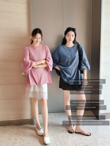 MEIYANG | Oversized Bloom T-shirt Natural Cotton Short Sleeve 3/4 Sleeves