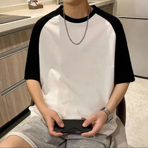 Áo Thun Nam Tay Ngắn Mùa Hè Mới Phong Cách Đường Phố Mỹ Màu Tương Phản Thiết Kế Cặp Đôi Chèn Vai Thường Ngày Cotton 100%