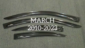 กันสาด คิ้วกันสาด คิ้ว คิ้วประตู ดำทึบ นิสสัน มาร์ช Nissan March 2010 2011 2012 2013 2014 2015 2016 2017 2018 2019 2020 2021 2022 2023 ใส่ร่วมกันได้ A
