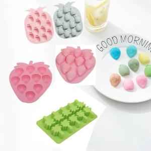 1 Pcs Fruit Shape Ice Cube Tray Silicone Ice Cube Maker DIY Creative Small Ice Cube Mold Square Shape Kitchen Accessories