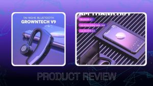 Tai nghe bluetooth không dây chính hãng Growntech V9 5.0 tích hợp mic giảm tiếng ồn có màn hình led HD dòng 2023 pin cực trâu âm thanh chuẩn (1 tai nghe)