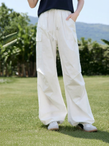 XIANGYING | White Paratrooper Cargo Style Capri Pants
