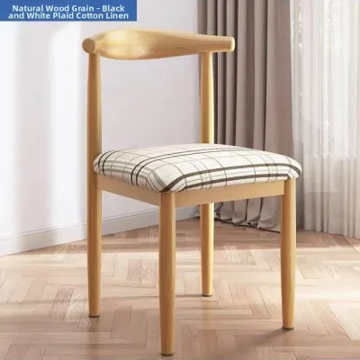 Nordic Simple Design Backrest Dining Chair Solid Wood-like Iron