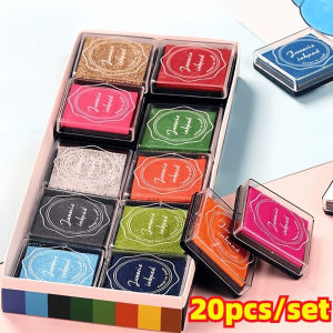 20Colors Inkpad Handmade DIY Craft Oil Based Ink Pad for Fabric Wood Paper Scrapbooking Ink Pad Finger Painting