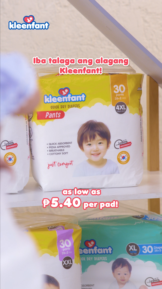 Kleenfant Baby Taped Pull-Up Pants Diaper Newborn-3XL (30 Pads) Disposable Diaper Baby Essentials