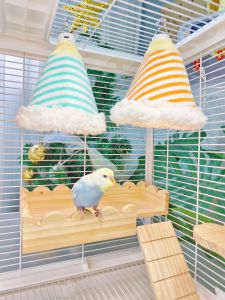 Parrot Cage Decorations Sun Atmosphere Tiger Skin Bird Toy Parrots Peacocks Cage Flocking Products Pet Supplies Night Lamp