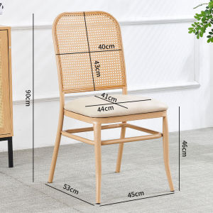 Vintage Rattan Armchair with Backrest