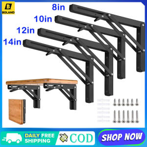 Boland 2Pcs 8/10/12/14 Inch Triangle Folding Angle Bracket Heavy Support Adjustable Wall Mounted Bench Table Shelf Bracket Furniture