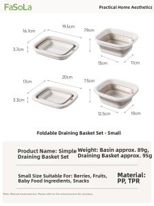 FaSoLa | Food Grade Foldable Double Layer Kitchen Household Draining Basket