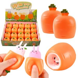 Cute Carrot Rabbit Squeeze Toy Unique Carrot Cup Stress Relief Fidget Toy Portable Sensory For Kids Adults Office Home Relax