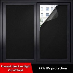 Black Opaque Glass Self-Adhesive Film Uv Protection Fully Blackout Self-Adhesive Window Film 100% Glass Sticker for Office and Home