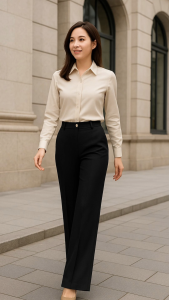 Quần tây nữ công sở ống Suông màu đen dáng basic dễ phối đồ đi làm đi chơi có bigsize quần thiết kế phom gumac yody