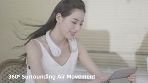 Usb rechargeable mini portable neck fan leafless silent sports fan outdoor hanging neck fan 2023lazada explosive models