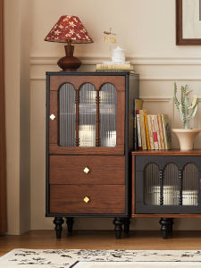 Retro Wooden Chest of Drawers Living Room Bedroom Storage Cabinet French Style Hall Wall Mounted Drawer Cabinet Home Use