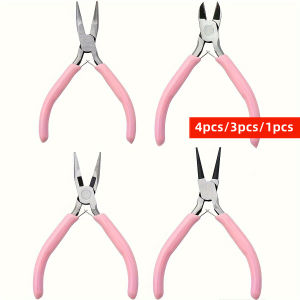 4/3/1pcs Iron Jewelry Pliers Tool Kit Includes Needle Round Wire Cutter And Curved Nose Pliers For Jewelry Beading Repair