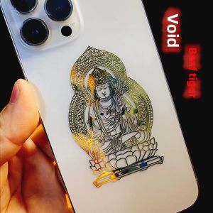 Lucky Metal Sticker Snake Year Guardian Buddha Vairocana Mobile Phone Decal Zodiac Serpent Annual Tai Sui Jia Li