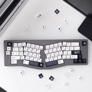 【Keycap Only】Minimalist white Japanese Remen Keycap 152 Keys Cherry Profile PBT Sublimation with Split Spacebar compatible Cherry MX Switch Mechanical Keyboard RK61/Anne Pro 2/GK61